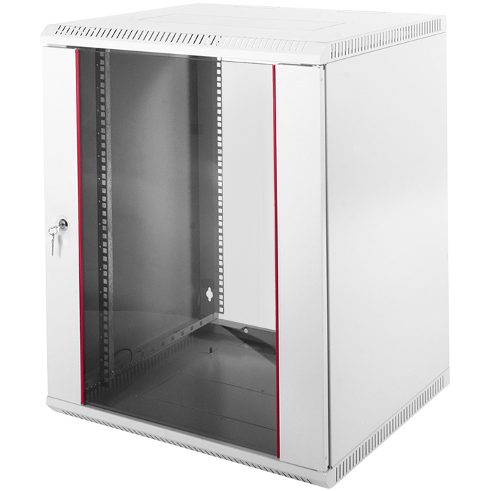 Шкаф телекоммуникационный настенный 15U 600x650 мм, стекло/металл, серый, разборный, ЦМО ШРН-Э ШРН-Э-15.650 (30144251506/30144233710) б/у, с внутренней эксплуатации, потертости, мелкие царапины, в комплекте болты для крепежа оборудования, 2 комплекта ключей