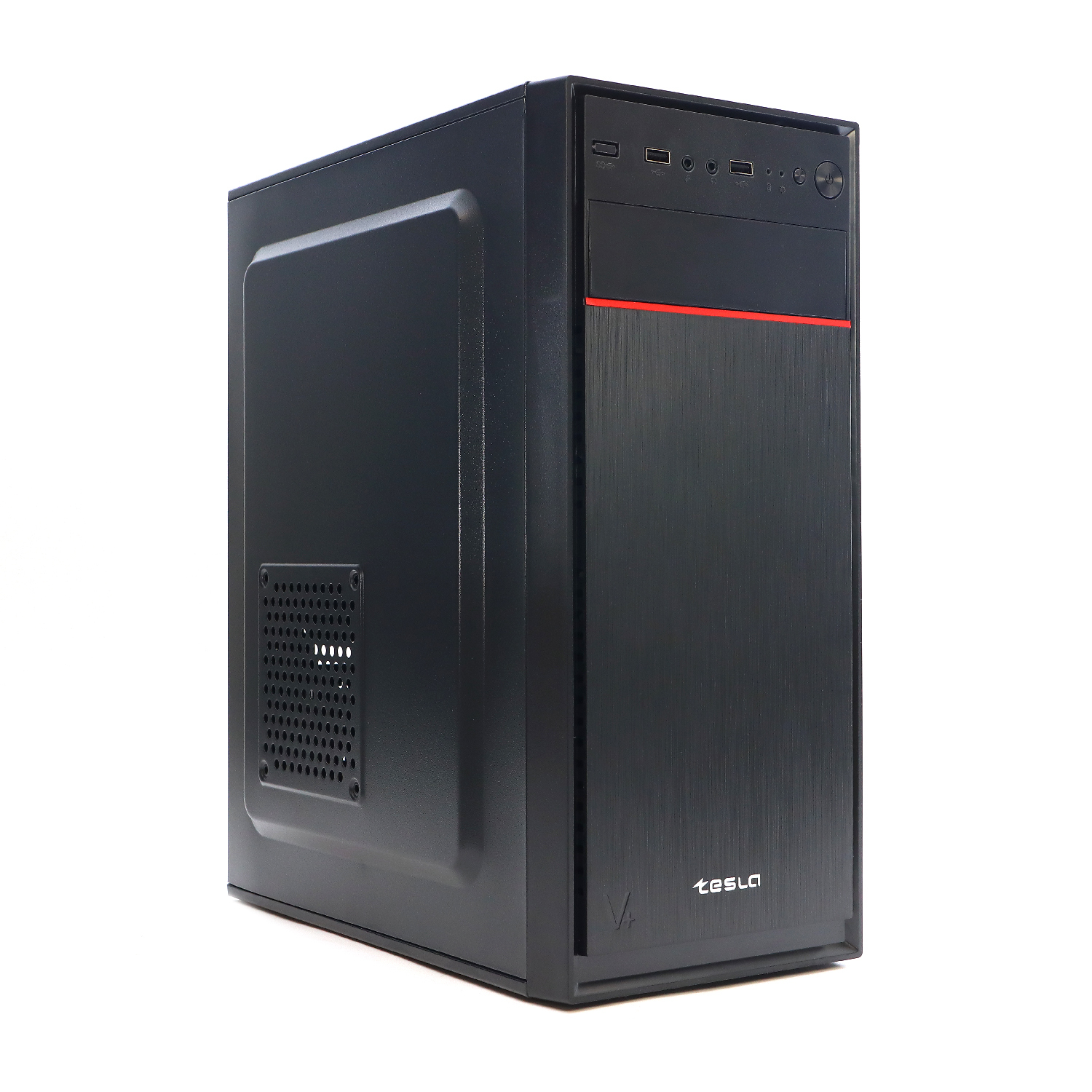 Корпус Тесла (Tesla) 3205BM, ATX, Midi-Tower, черный, без БП (TSL-3205-BM) б/у, без следов монтажа, повреждена упаковка, царапины на верхней стороне, вмятины на задней стороне и боковой крышке, полный комплект