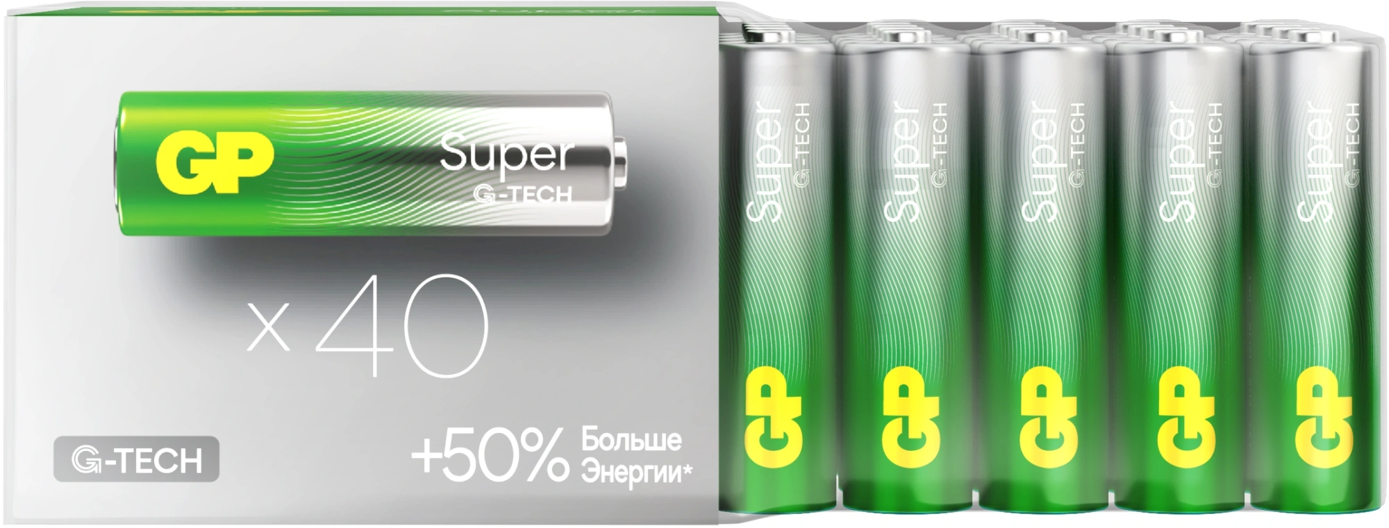 Батарейка GP Super G-Tech, AA, 1.5V, 40 шт
