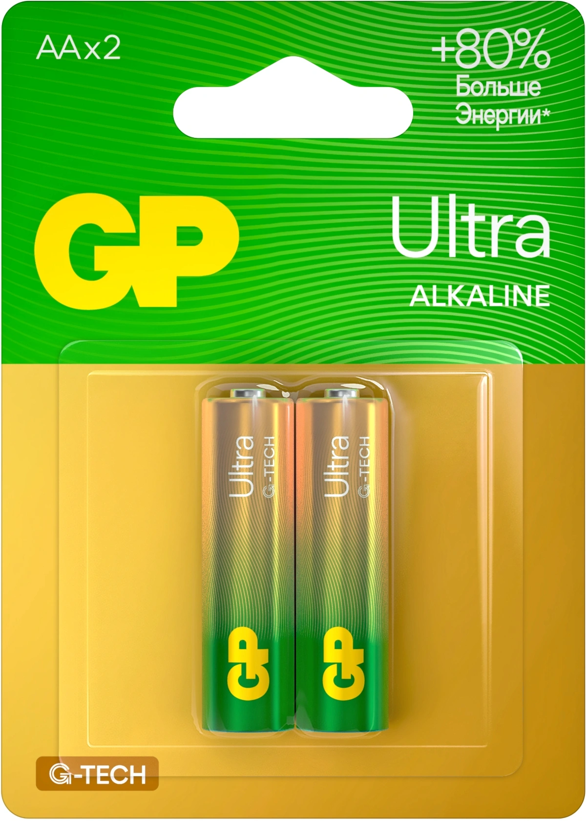 Батарейка GP Ultra G-Tech, AA, 1.5V, 2 шт