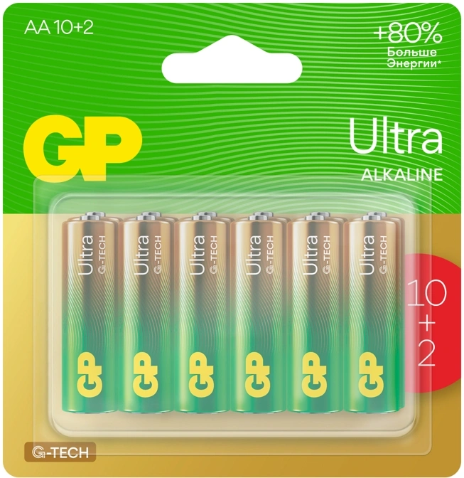 Батарейка GP Ultra G-Tech, AA, 1.5V, 12 шт