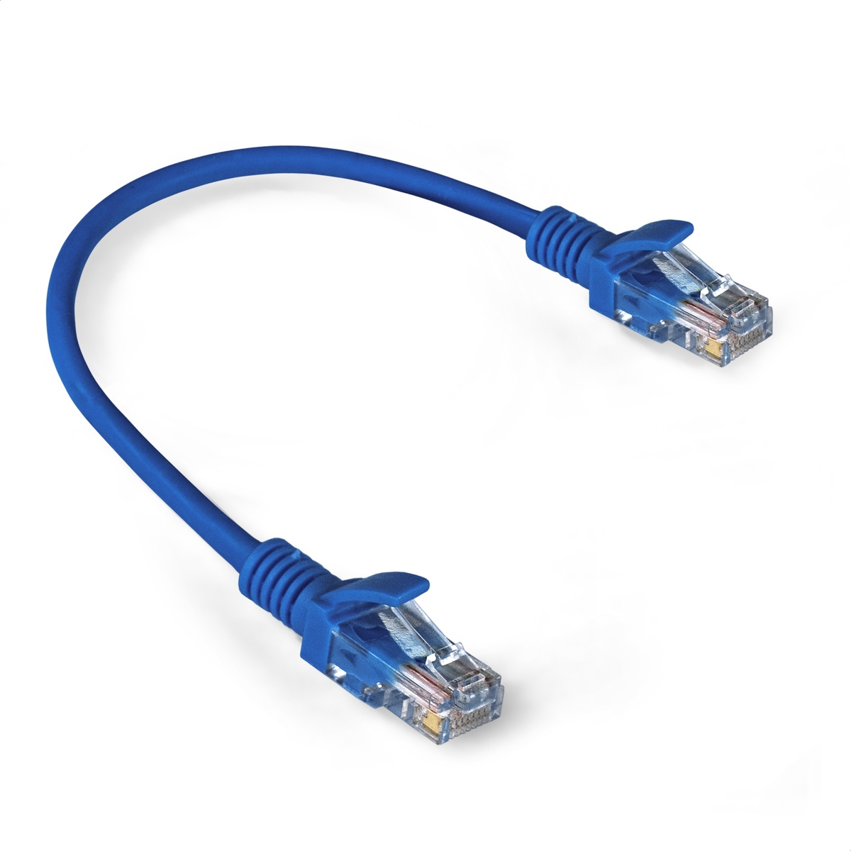 Патч-корд Exegate UTP, кат.5e, 0.3 м, RJ45-RJ45, синий (EX300487RUS)