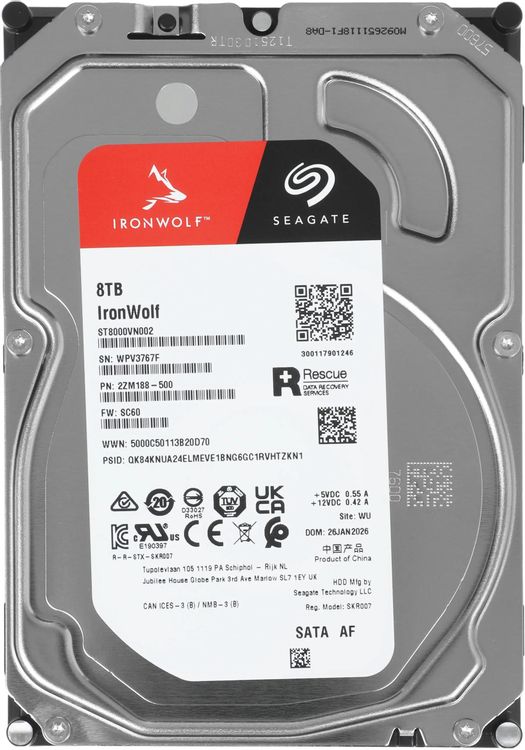 Жесткий диск (HDD) Seagate 8Tb IronWolf, 3.5", 5400rpm