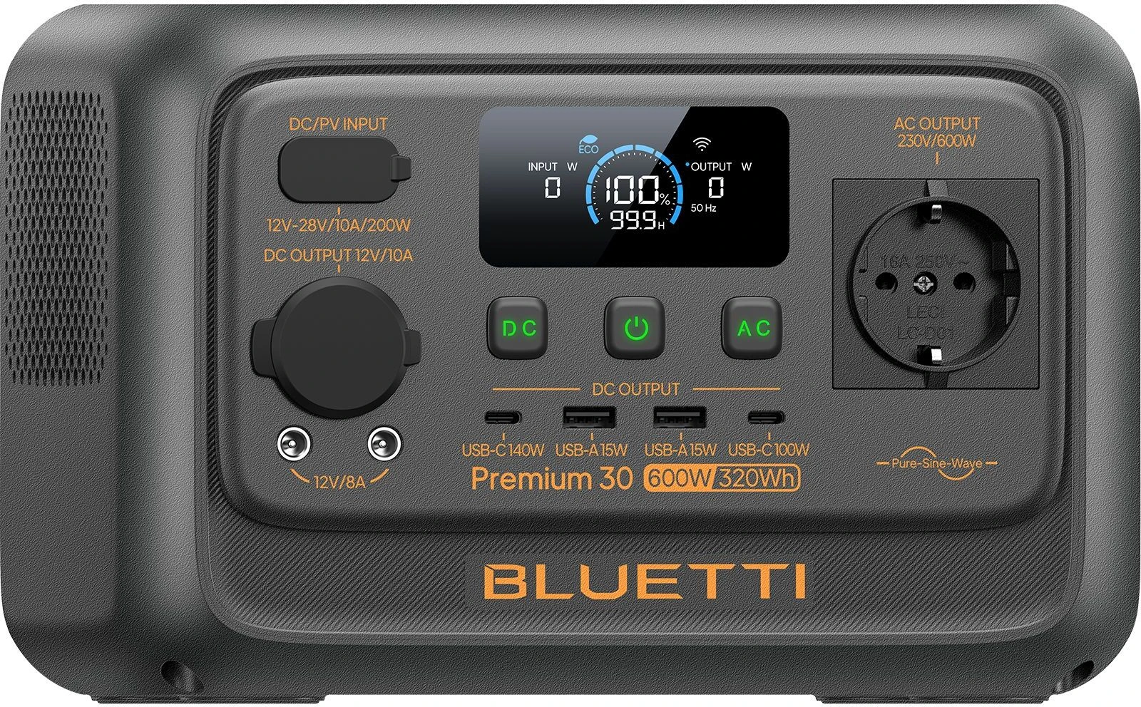 Портативная зарядная станция Bluetti Premium 30 V2, черный
