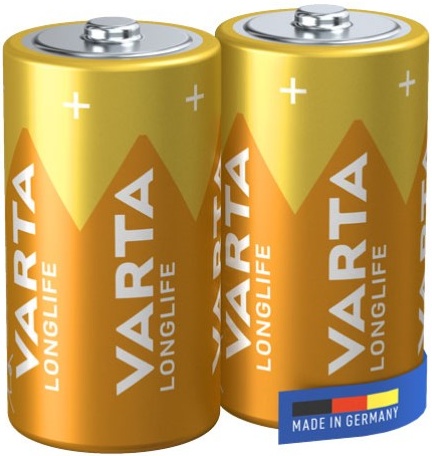 Батарейка Varta Longlife, D (LR20/13А), 1.5V, 2 шт