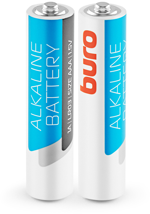 Батарейка Buro Alkaline, AAA, 1.5V, 2 шт