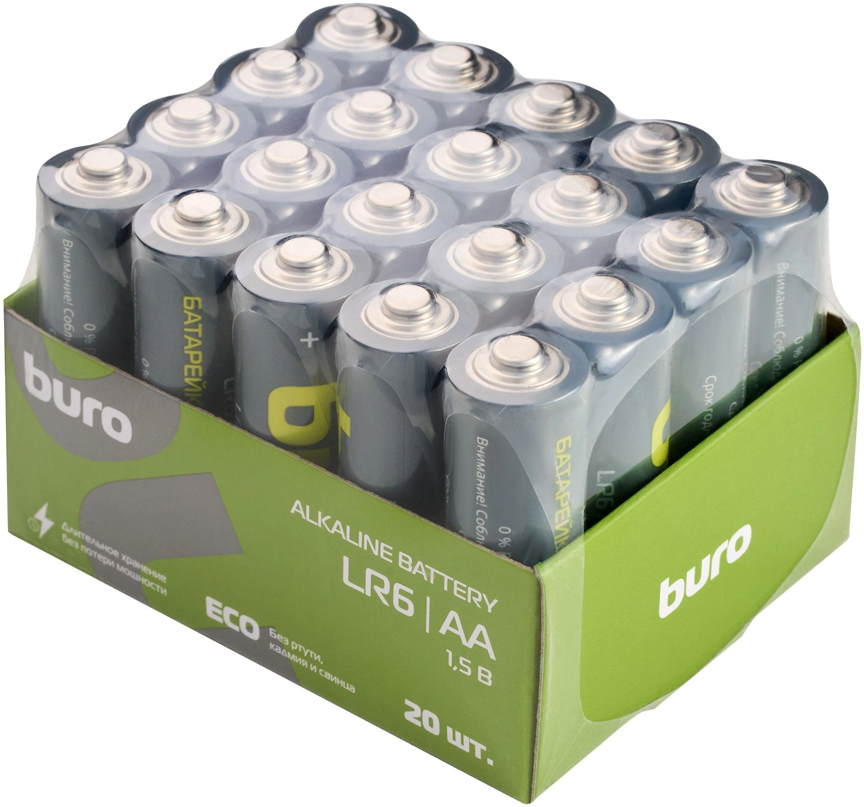 Батарейка Buro Alkaline, AA, 1.5V, 20 шт