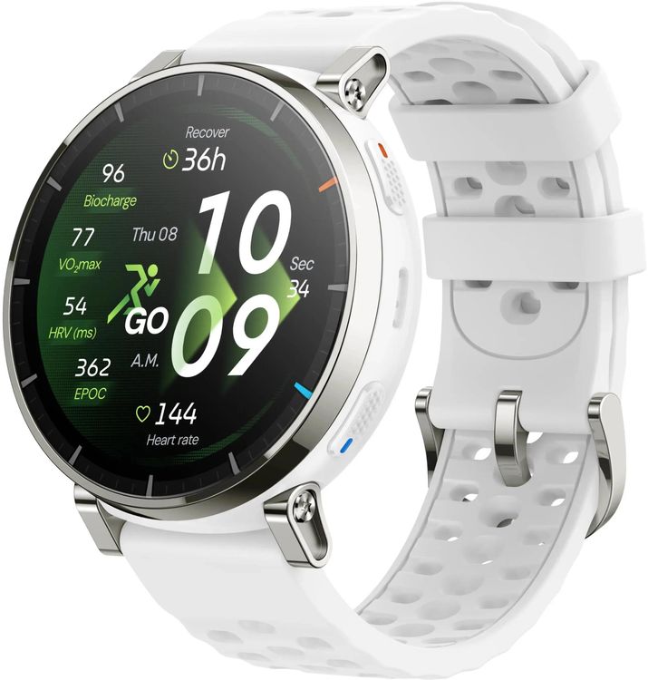 Смарт-часы Amazfit Active 3 Premium A2559, белый/серебристый