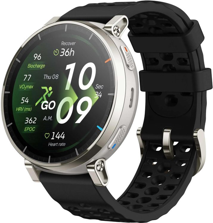 Смарт-часы Amazfit Active 3 Premium A2559, черный/серебристый