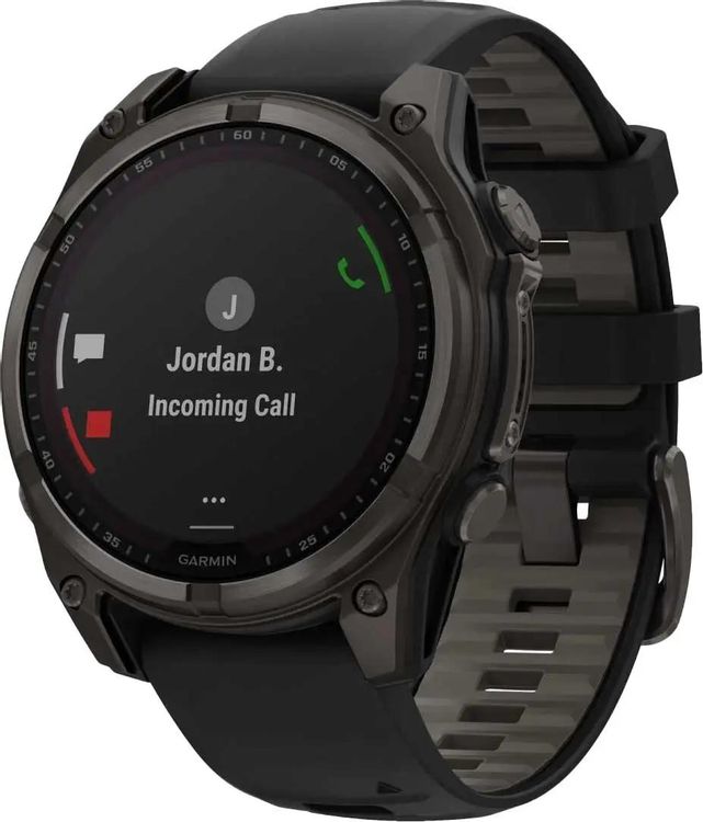 Смарт-часы Garmin Fenix 8 Solar Sapphire, черный/серый