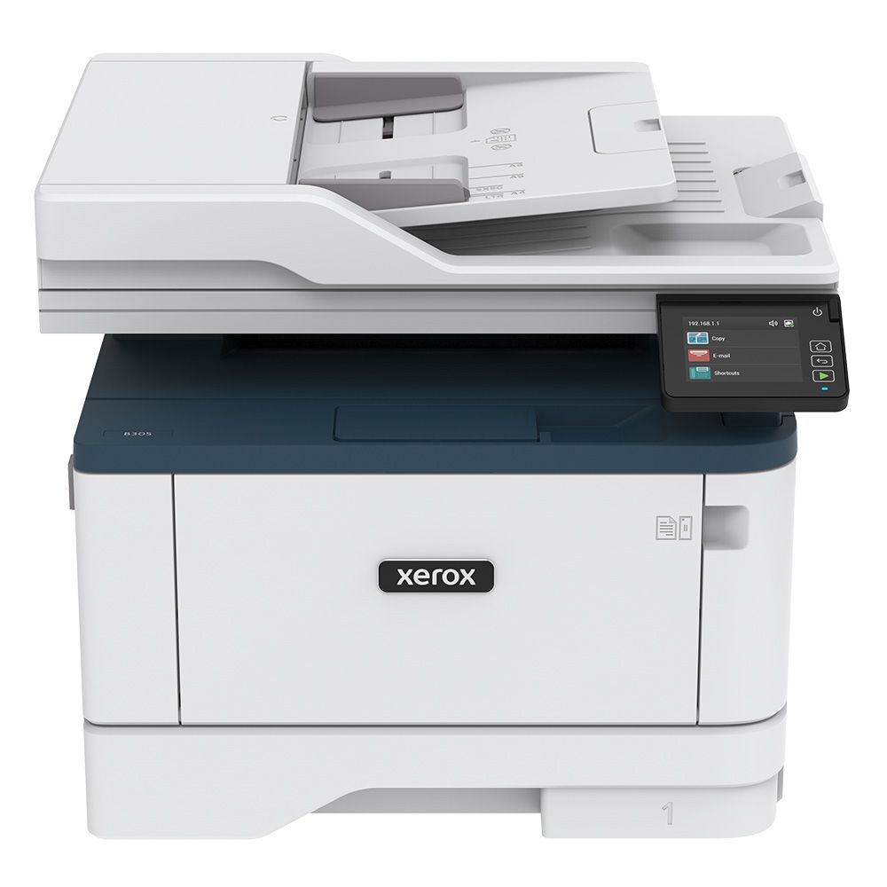 МФУ лазерный Xerox B305 MFP, A4, ч/б, 38стр/мин (A4 ч/б), 2400x600 dpi, дуплекс, АПД-50 листов, сетевой, Wi-Fi, USB (B305V_DNI) б/у, распечатано около 100 листов, в комплекте МФУ с оригинальным картриджем, без кабелей