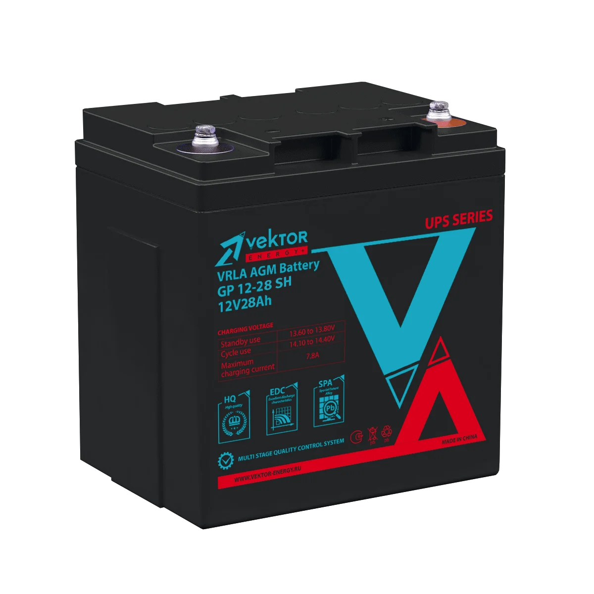 Аккумуляторная батарея для ИБП VEKTOR Battery GP 12-28SH, 12V, 28Ah