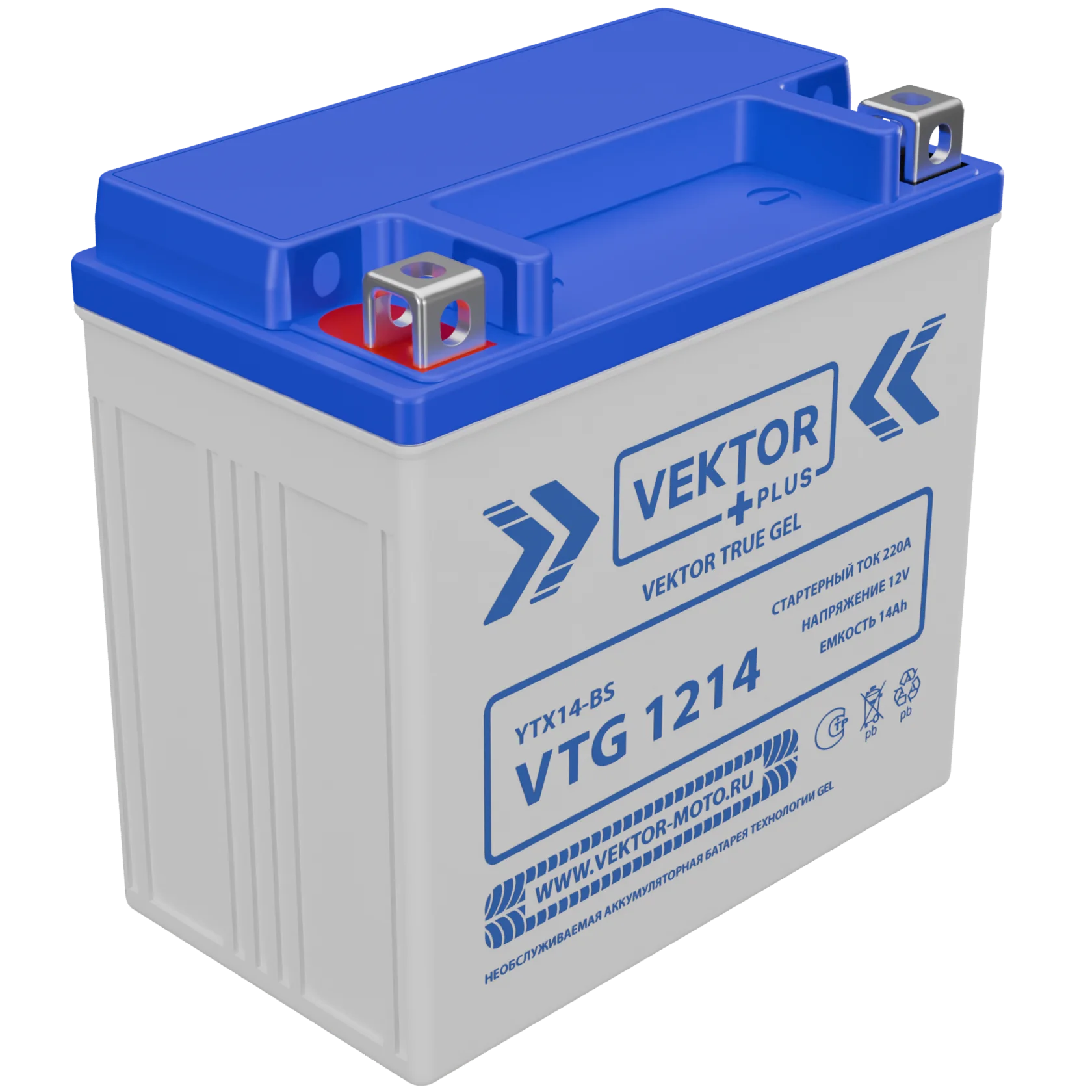Мото аккумулятор VEKTOR Plus VTG 1214 (YTX14-BS)