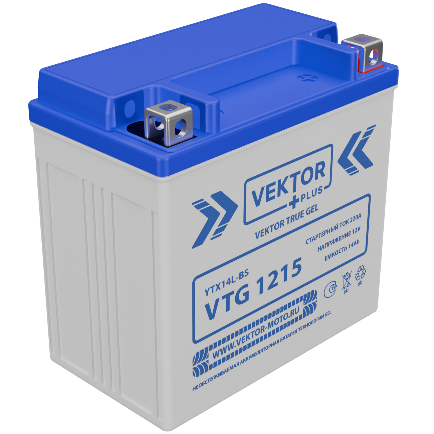 Мото аккумулятор VEKTOR Plus VTG 1215 (YTX14L-BS)