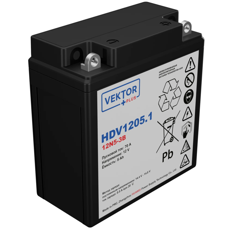Мото аккумулятор VEKTOR Plus HDV1205.1 (HDV1205.1)