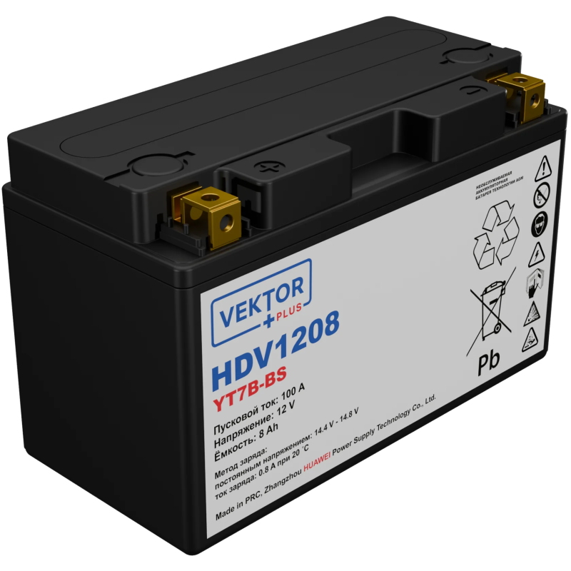 Мото аккумулятор VEKTOR Plus HDV1208 (HDV1208)