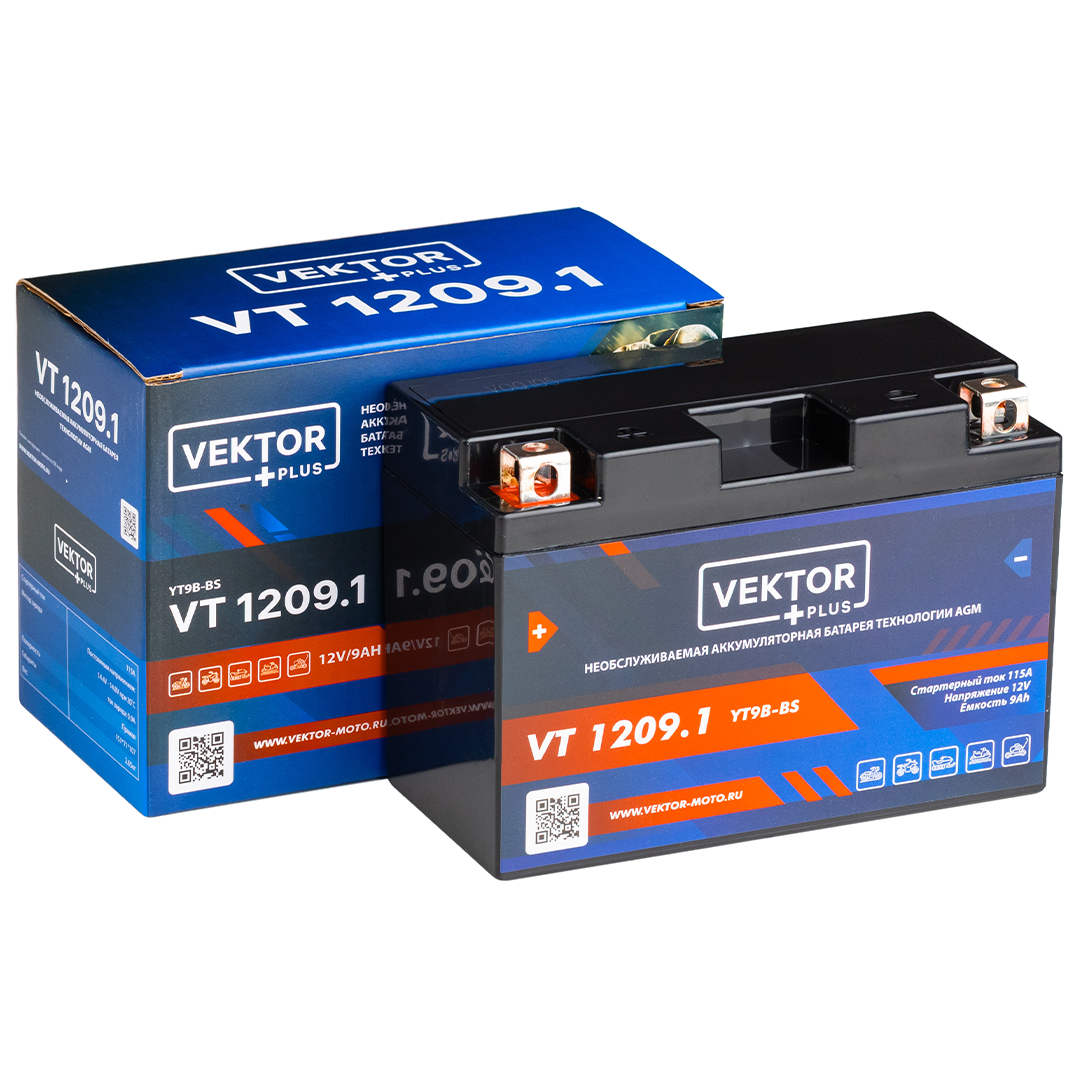 Мото аккумулятор VEKTOR Plus VT 1209.1 (VT 1209.1)