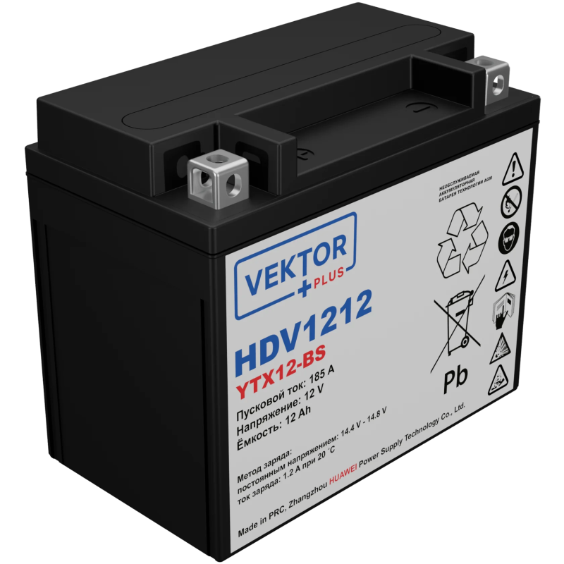 Мото аккумулятор VEKTOR Plus HDV1212 (HDV1212)