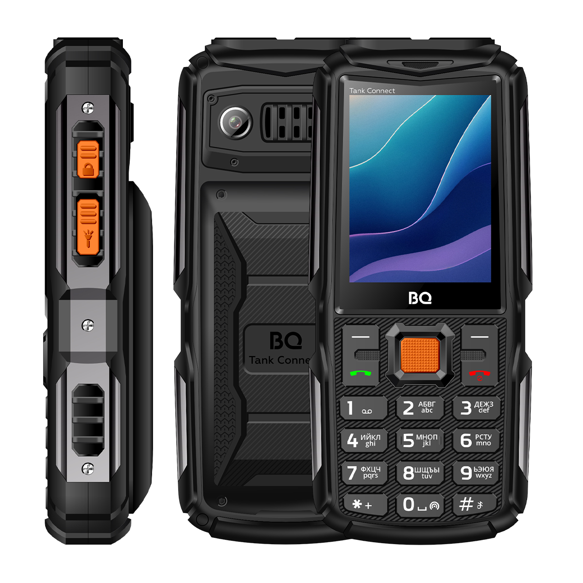 Мобильный телефон BQ 2430L Tank Connect черный/серебристый