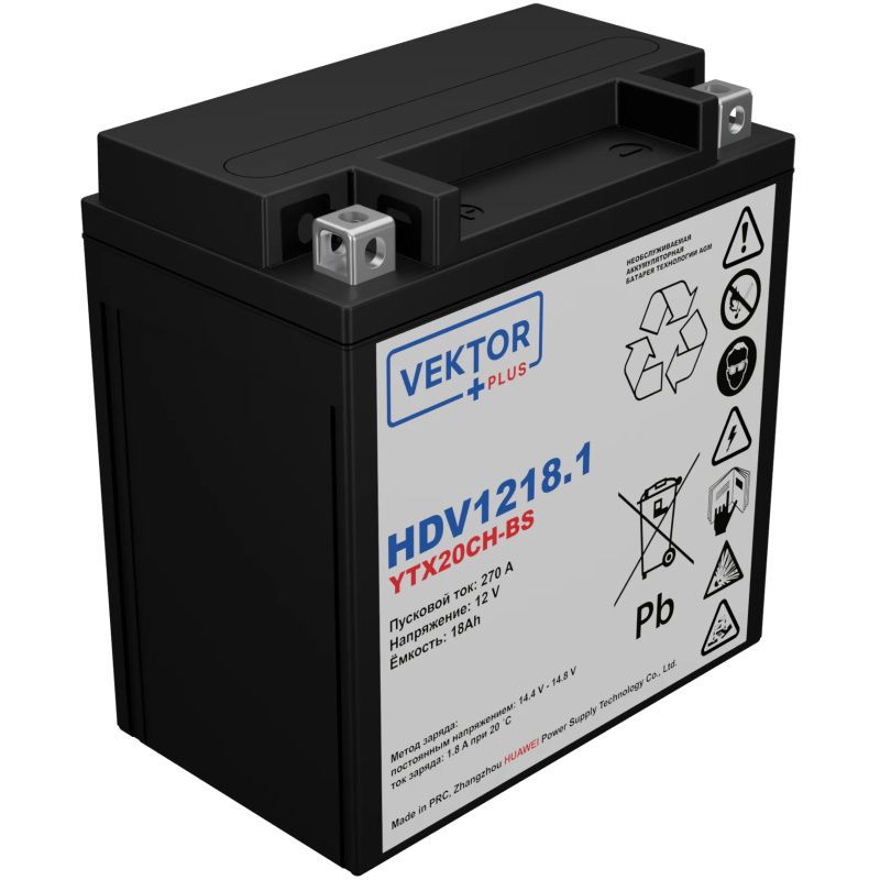 Мото аккумулятор VEKTOR Plus HDV1218.1 (HDV1218.1)