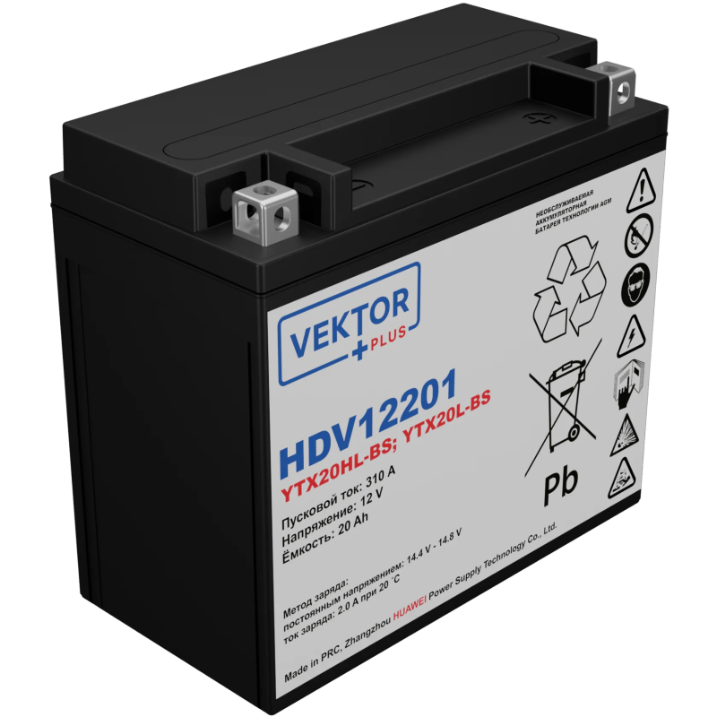 Мото аккумулятор VEKTOR Plus HDV12201 (HDV12201)