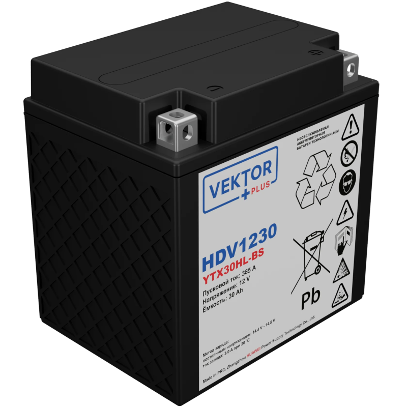 Мото аккумулятор VEKTOR Plus HDV1230 (HDV1230)