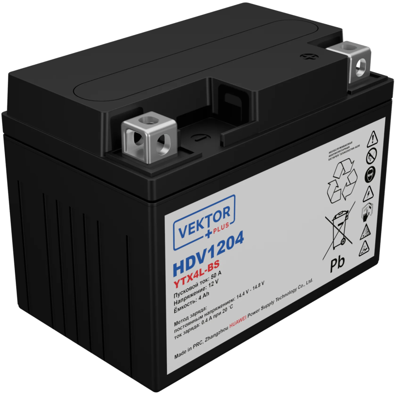 Мото аккумулятор VEKTOR Plus HDV1204 (HDV1204)
