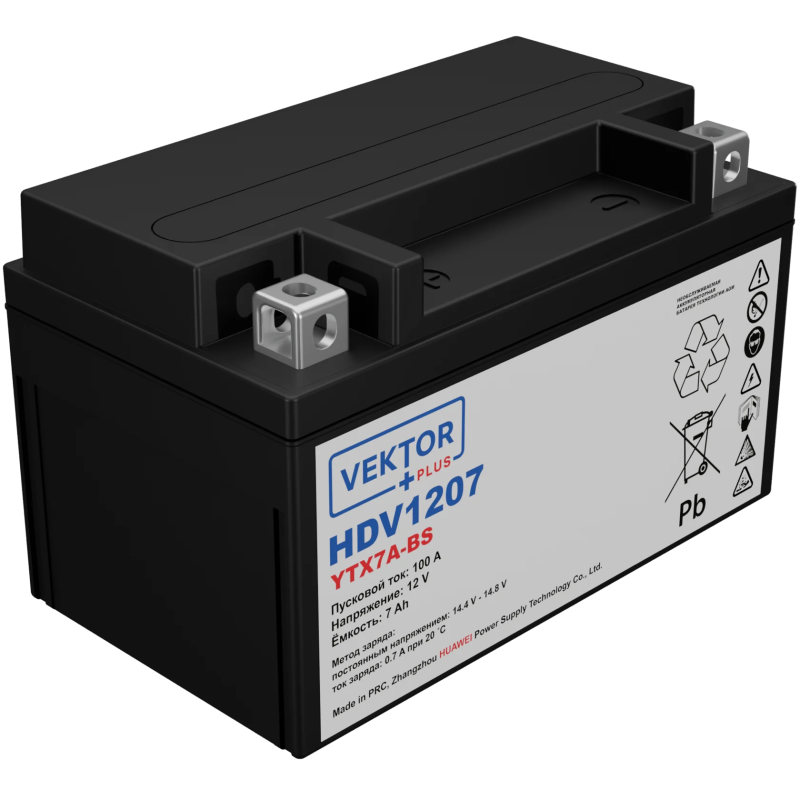 Мото аккумулятор VEKTOR Plus HDV1207 (HDV1207)