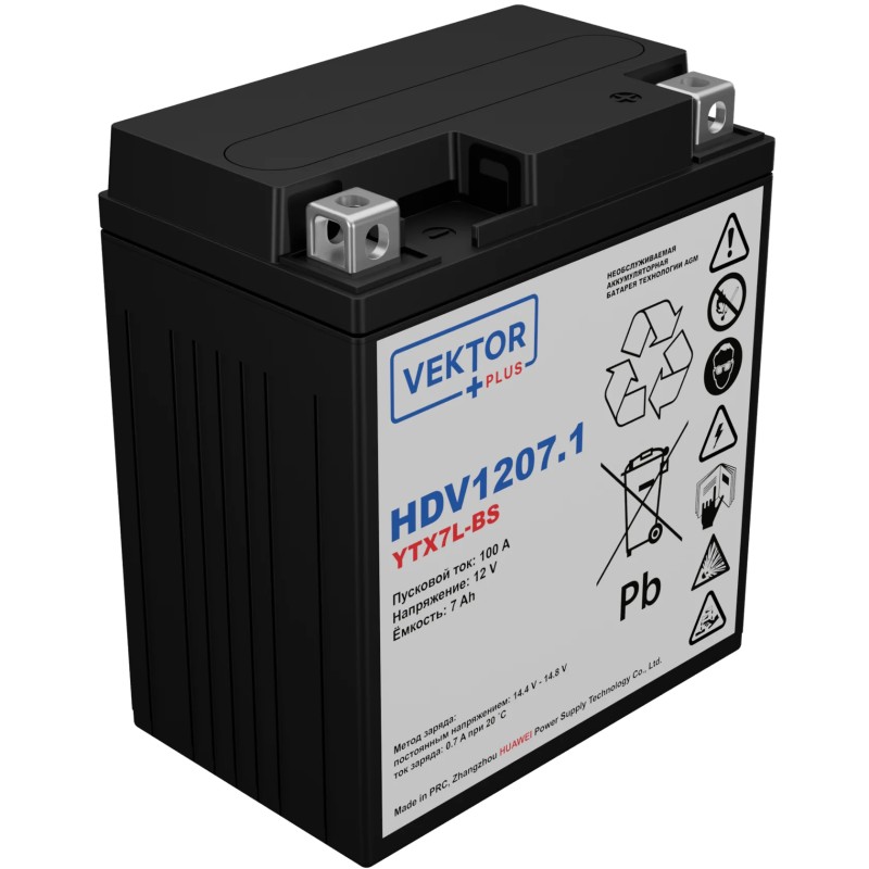 Мото аккумулятор VEKTOR Plus HDV1207.1 (HDV1207.1)