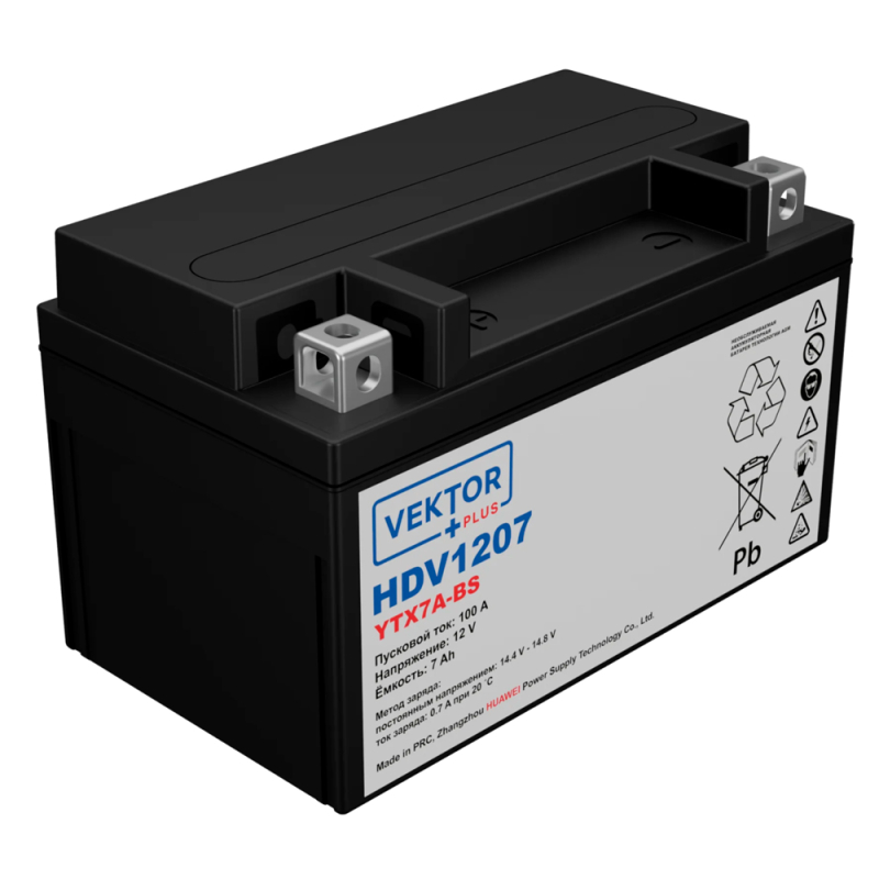Мото аккумулятор VEKTOR Plus HDV1207.2 (HDV1207.2)