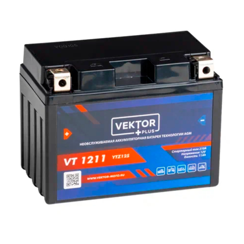 Мото аккумулятор VEKTOR Plus VT VT 1211 (VT 1211)