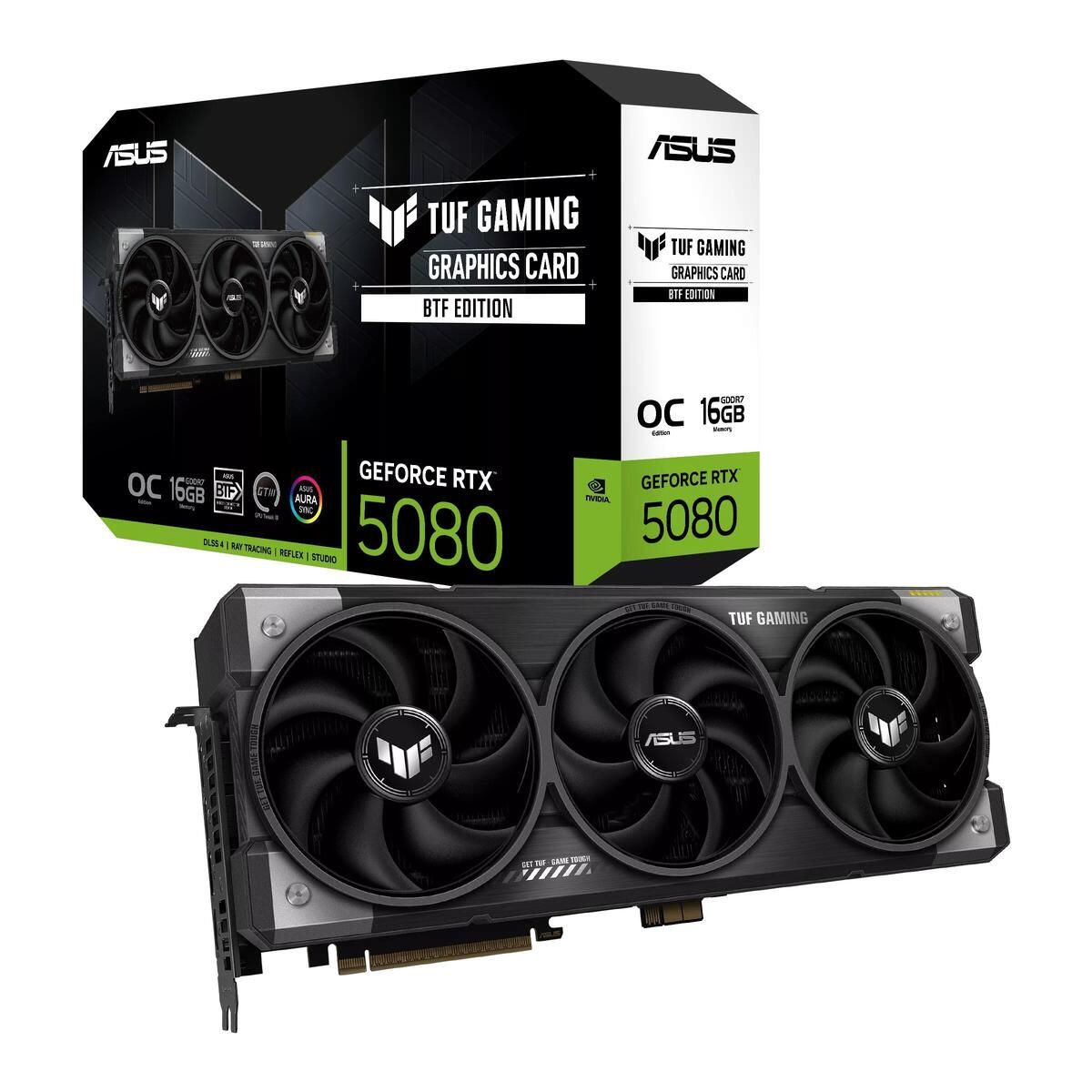 Видеокарта ASUS NVIDIA GeForce RTX 5080 TUF GAMING BTF OC, 16Gb GDDR7