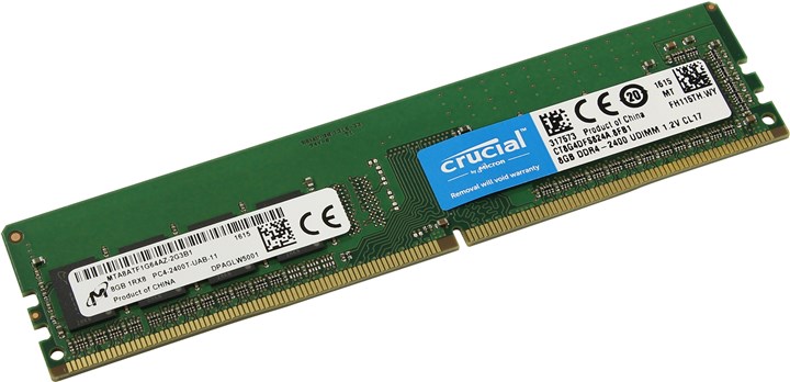 Память DDR4 DIMM 8Gb, 2400MHz, CL17, 1.2V Crucial (CT8G4DFS824A) б/у