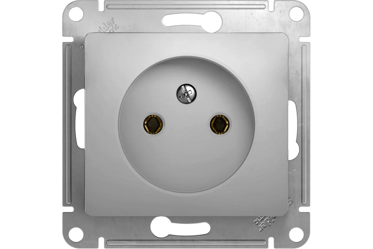 Розетка Systeme Electric (Schneider Electric) Glossa, однопостовая, алюминий