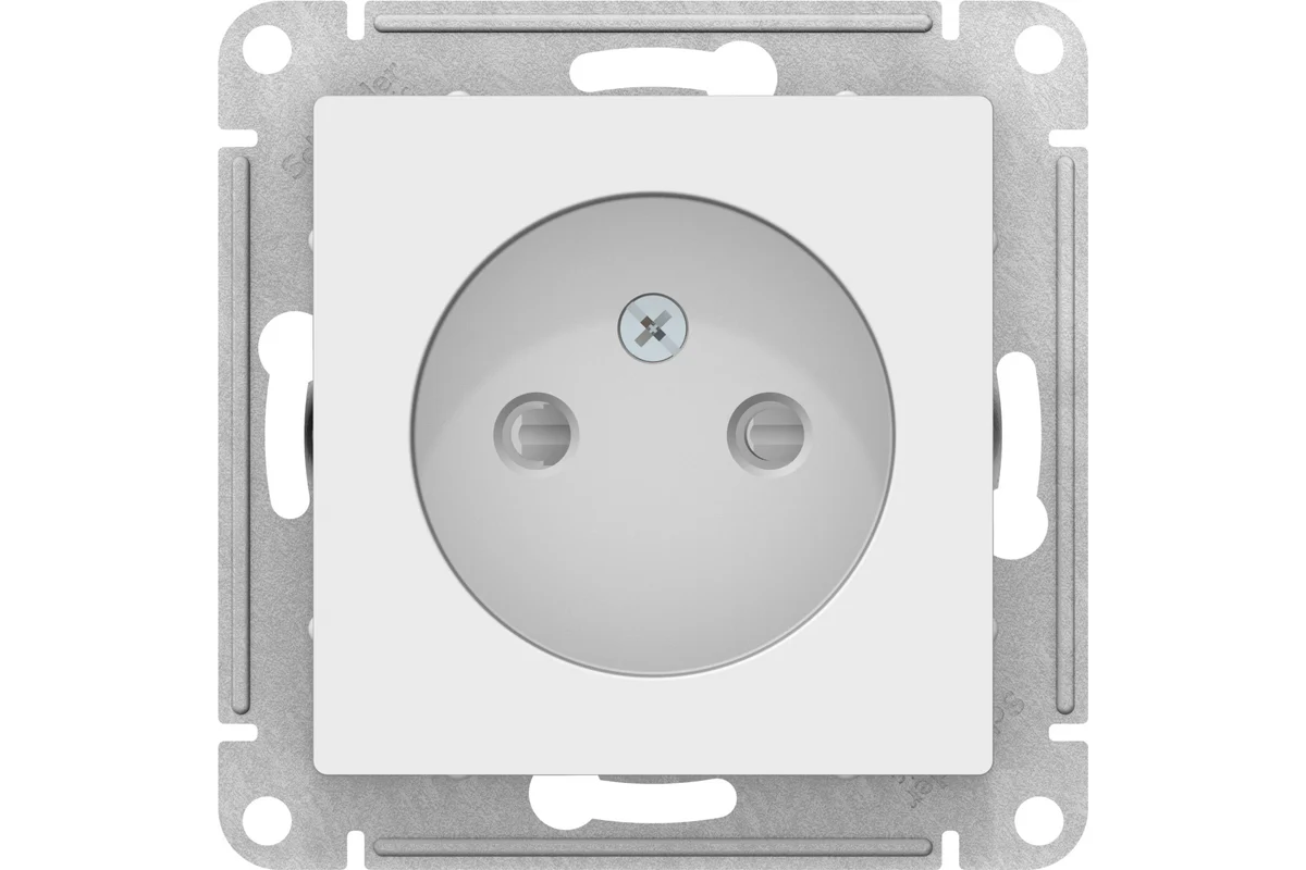 Розетка Systeme Electric (Schneider Electric) AtlasDesign, однопостовая, белый