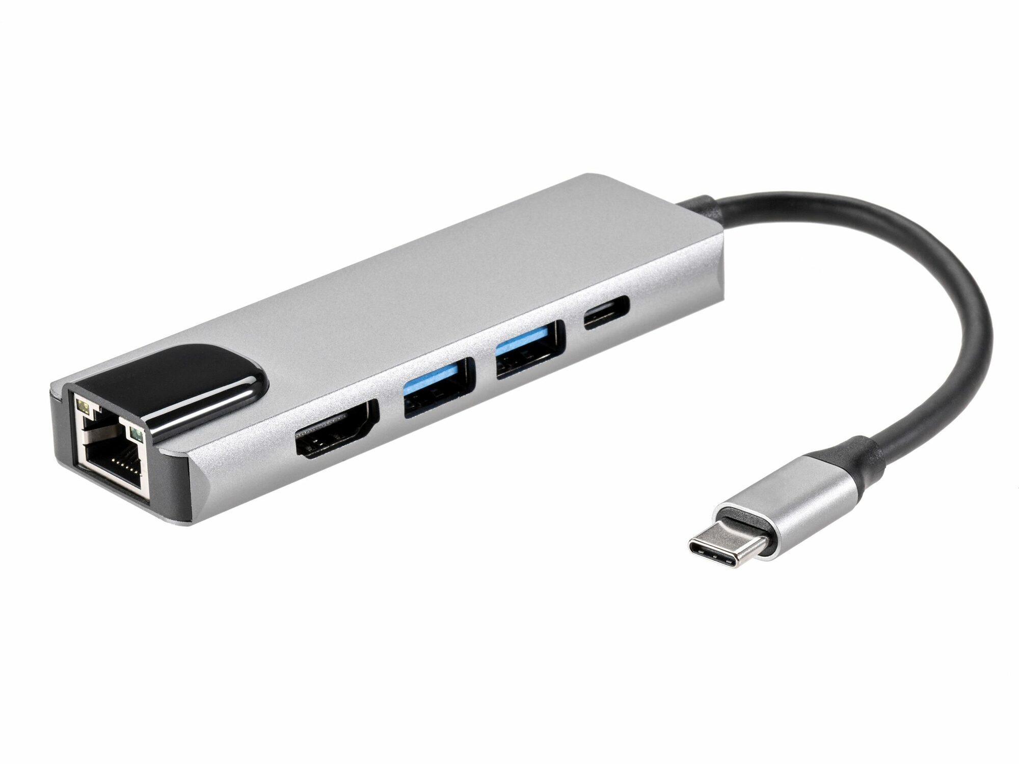 Док-станция iOpen, HDMI, RJ45, PD, 2xUSB 3.0, серый (ACU435M) б/у, следы эксплуатации, без комплекта