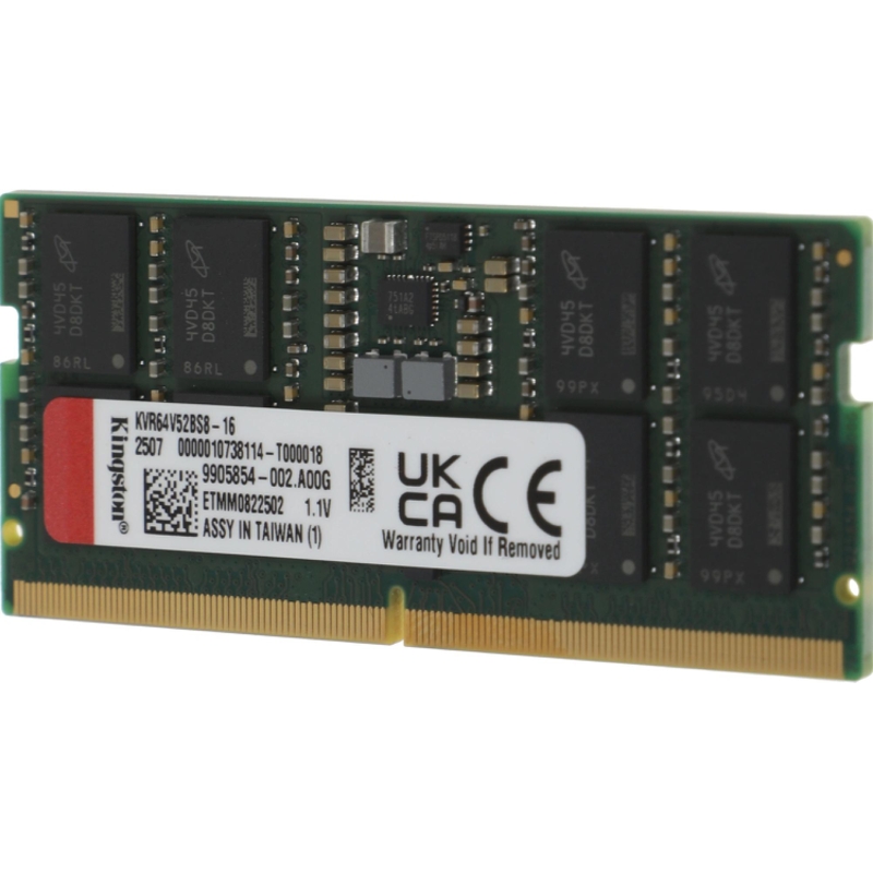 Память DDR5 CSODIMM 16Gb, 6400MHz Kingston (KVR64V52BS8-16)