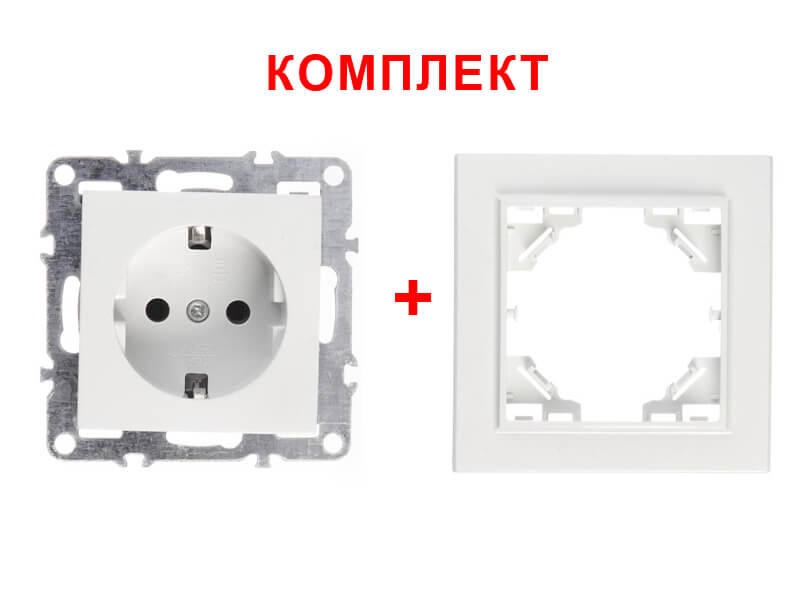 Розетка NETKO F, однопостовая, белый