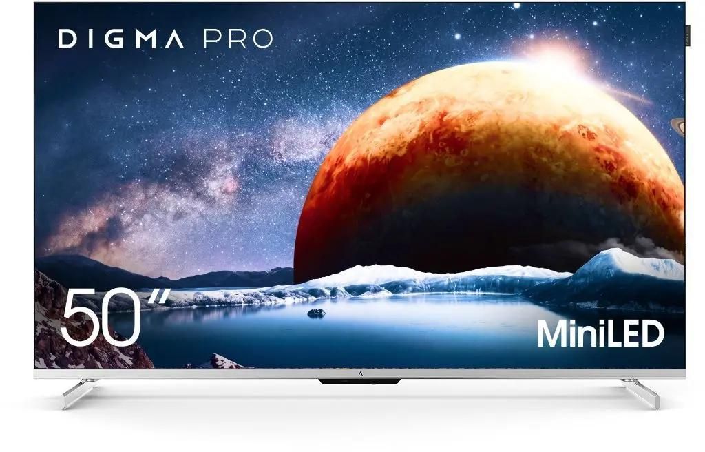 Телевизор 50" Digma Pro 50Q, 3840x2160, серебристый