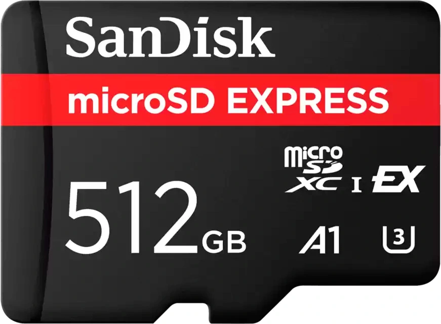 Карта памяти microSDXC Express Sandisk 512Gb Class 10 UHS-I U3 (SDSQXFN-512G-GN4NN)