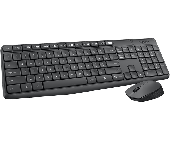 Клавиатура + мышь Logitech MK235, беспроводная, USB, черный (920-007948/920-007949) б/у, отказ от покупки, минимальные следы эксплуатации