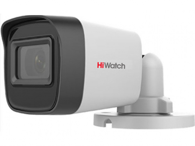 Камера HD-TVI HiWatch DS-T500(С) 2.4 мм уличная, корпусная, 5Мпикс, CMOS, до 20 кадров/с, до 2560x1944, ИК подсветка 30 м, -40 - +60, белый б/у, следы монтажа