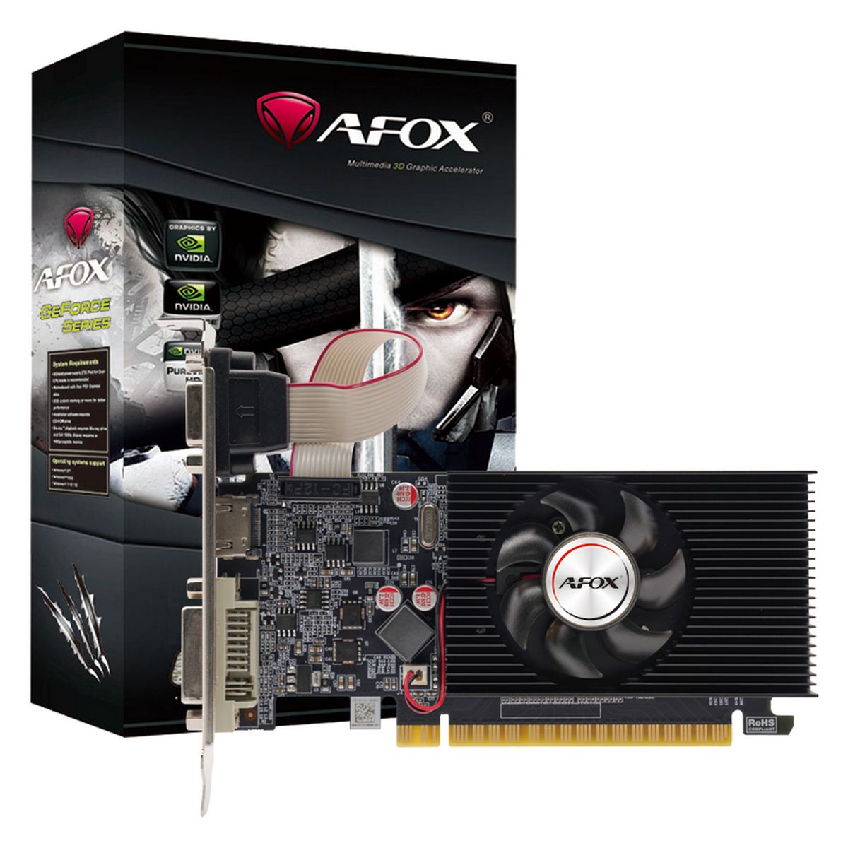 Видеокарта AFOX NVIDIA GeForce GT 610 AF610-1024D3L2, 1Gb DDR3