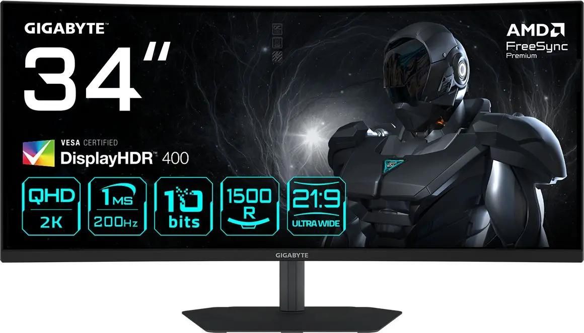 Монитор 34" Gigabyte G34WQC2 EK черный