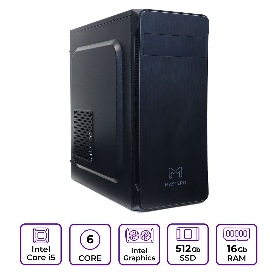 ПК Mastero Middle Intel Core i5 12400, 16Gb DDR4, 512Gb SSD, Graphics 730, Без ОС