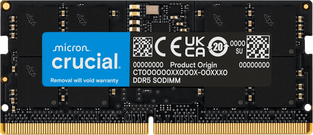 Память DDR5 SODIMM 64Gb, 5600MHz Crucial (CT64G56C46S5)