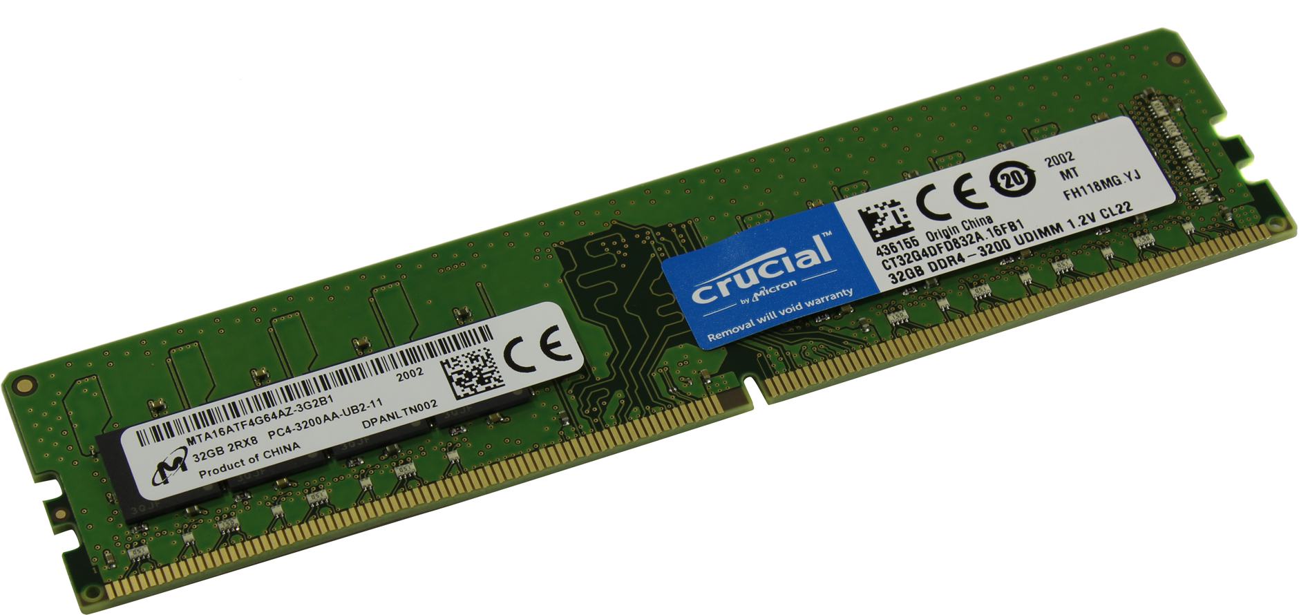 Память DDR4 DIMM 32Gb, 3200MHz Crucial (CT32G4DFD832A)