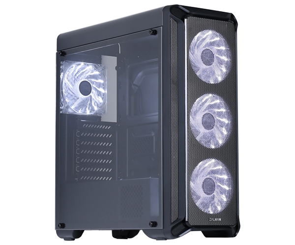 Корпус Zalman I3, ATX, Midi-Tower, USB 3.0, белая подсветка, черный, без БП (PCCZM_I3) б/у, без контролллера вентиляторов и панели AUDIO, следы эксплуатации, плохая упаковка
