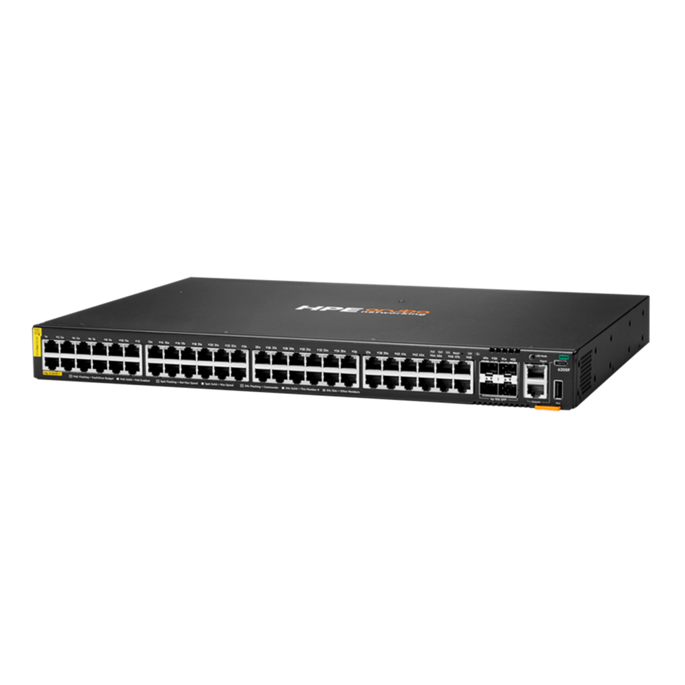 Коммутатор HPE Aruba Networking CX 6200F 48G Class 4 PoE 4SFP+, 48x1 Гбит/с, SFP/uplink: SFP+x4 (JL728B)