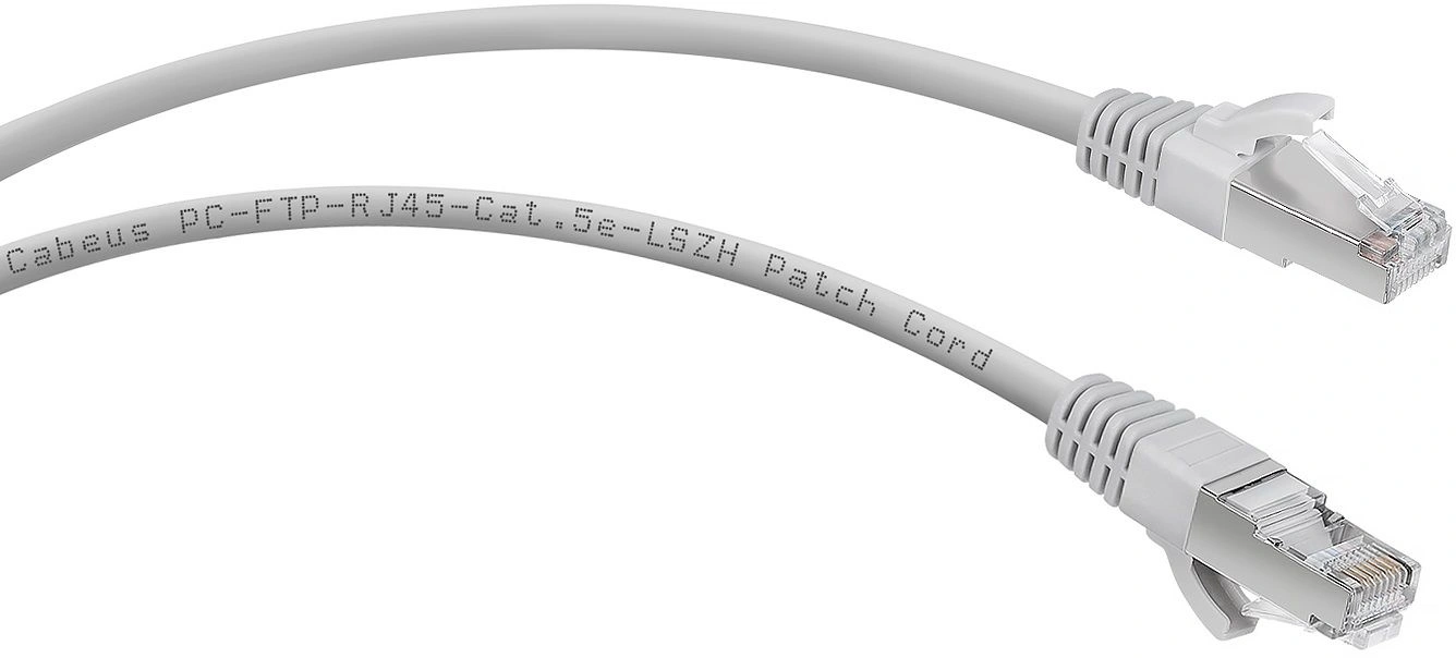 Патч-корд Cabeus FTP, кат.5e, 5 м, RJ45-RJ45, серый (PC-FTP-RJ45-Cat.5e-5m-LSZH)